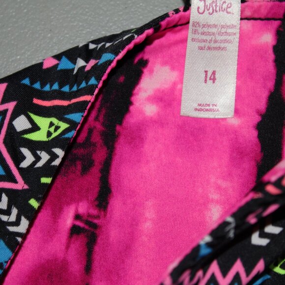 Multi Color Reversibile 2 Pcs  Justice  Swimsuit Size 14 - Picture 9 of 13
